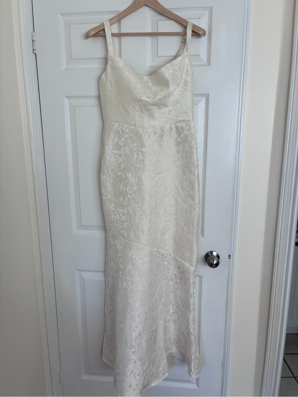Azazie floor length ivory dress